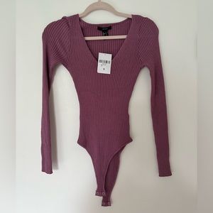 NWT Purple Long Sleeve Ribbed Bodysuit
